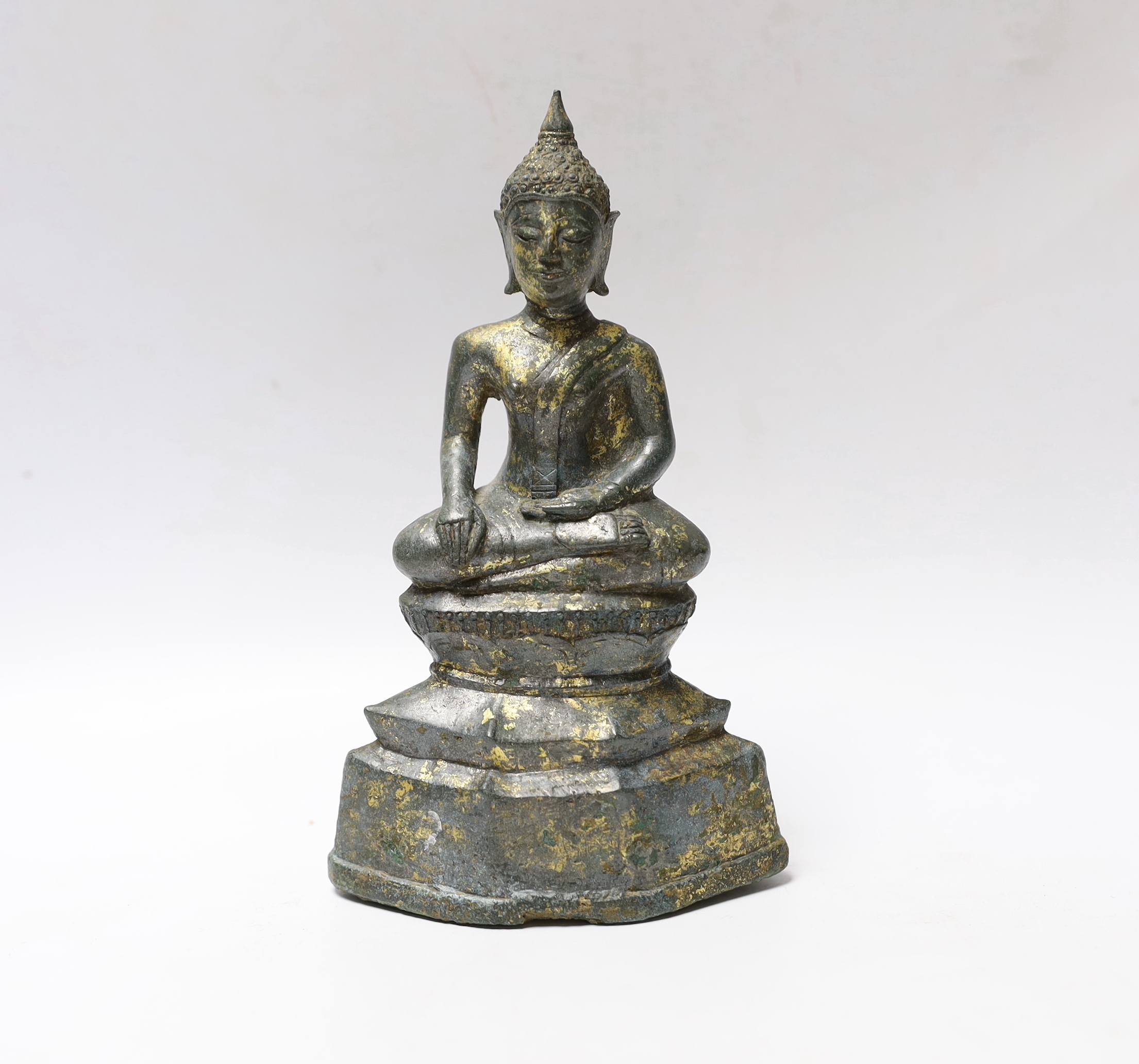 A Northern Thai bronze figure of Buddha, possibly 16th century, 18cm, Provenance- Spinks & Son Ltd, 1990s